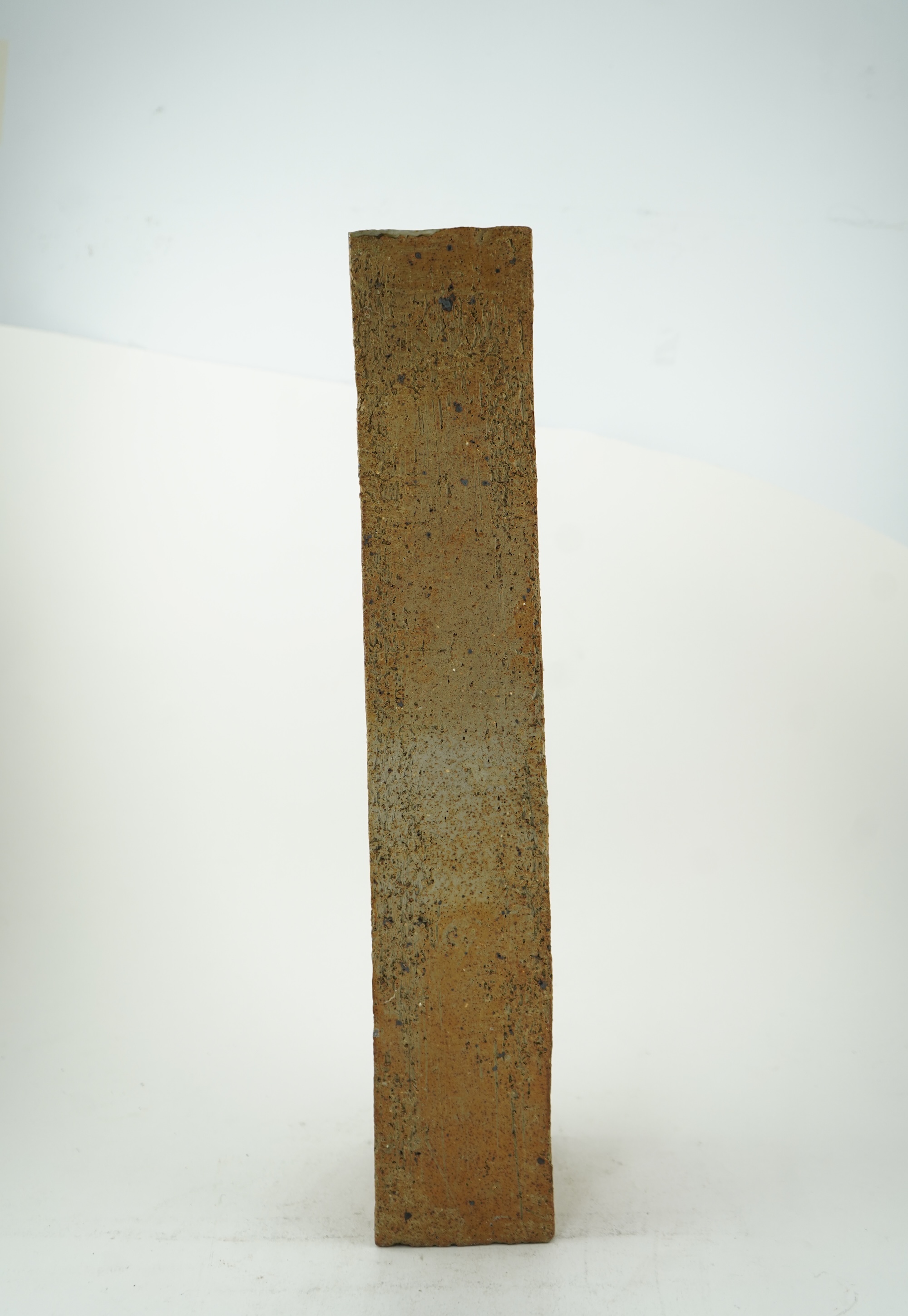 Derek Davis (1926–2008): A tall slab built stoneware rectangular vase